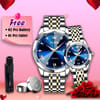 Olevs Stainless Steel fashionable Couple watches (Navy Blue) 1