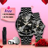 Olevs Stainless Steel fashionable Couple watches Full Black 1