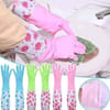 Silicone Long Kitchen Dishwashing Hand Gloves 4