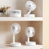 Rechargeable Foldable Table Fan – AC/DC Portable USB Rechargeable Folding Fan | 3 Speed | LED Light | Long Backup 4