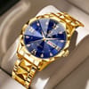 BINBOND 2521 Luxury Brand Luminous Quartz Watch For Men (golden blue) 3