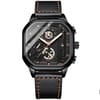 Trsoye Fashionable Black leather belt wrist Watch 3