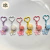 Sakura Pom-Pom Heart Keychain 2
