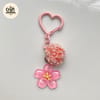 Sakura Pom-Pom Heart Keychain 4