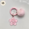 Sakura Pom-Pom Heart Keychain 3