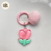 Tulip Pom Pom Charm Keychain 2