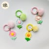 Flower Pom Pom Charm Keychain 1