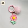 Flower Pom Pom Charm Keychain 2