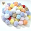 Fluffy Faux Fur & Curly Yarn Pom Pom 1