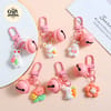 Pink Bell & Bunny Charm Keychain 2