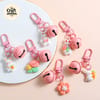Pink Bell & Bunny Charm Keychain 3