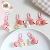 Pink Bell & Bunny Charm Keychain 4
