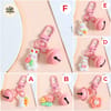 Pink Bell & Bunny Charm Keychain 5