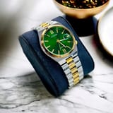 Citizen Watch Silver & Golden Chain with Green Display 1
