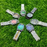 Citizen Watch Silver & Golden Chain with Green Display 2