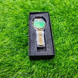 Citizen Watch Silver & Golden Chain with Green Display 3