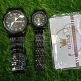 Olevs Stainless Steel fashionable Couple watches Full Black 2