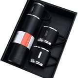Stainless Steel Vacuum Flask Set with 3 Steel Cups 3