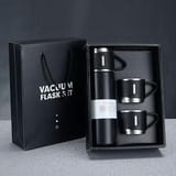 Stainless Steel Vacuum Flask Set with 3 Steel Cups 2