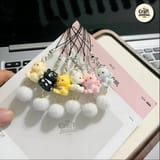 Cat Phone Charm with Pom Pom 1