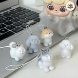 Fuzzy Flocked Puppy Dog Phone Charm 1