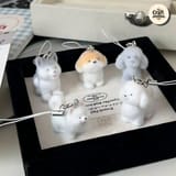 Fuzzy Flocked Puppy Dog Phone Charm 3
