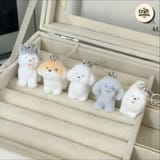 Fuzzy Flocked Puppy Dog Phone Charm 4