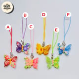 Flower Butterfly Oil Painting  Keychain 5