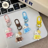 Kitty in Beret Outfit Keychain 1