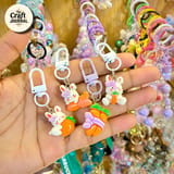 Cute Bunny & Carrot Keychain – Kawaii Rabbit Bag Charm 1
