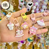 Cute Pastel Bunny Keychain – Rocking Horse & Carriage Bag Charm 1