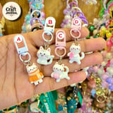 Cute White Cat Keychain – Sweater & Yarn Ball Bag Charm 2