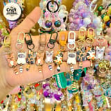 Cute Kitty Cat Metal Keychain – Enamel Bag Charm with Tail 1