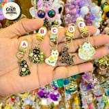 Cute Floral Cat Metal Keychain – Enamel Bag Charm with Flowers 3