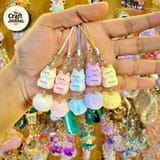 Cute Pastel Cat Plush Phone Charm – Kawaii Cat Strap Keychain 1