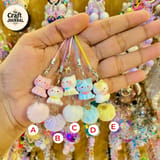 Kawaii Kitten Plush Bag Charm with Pom Pom – Cute Phone Strap Keychain 2