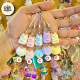 Cute Pastel Cat Plush Phone Charm – Kawaii Cat Strap Keychain 2