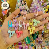 Cute Pastel Bow Keychain – Colorful Ribbon Bag Charm 1