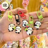 Kawaii Panda with Strawberry Bag Charm – Cute Animal Keychain 1