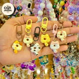 Cat Face Donut Figurine Charm – Colorful Bag Accessory 1
