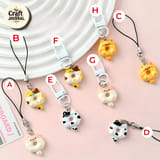 Cat Face Donut Figurine Charm – Colorful Bag Accessory 3