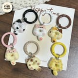 Cat Face Donut Figurine Charm – Colorful Bag Accessory 1