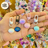 Iridescent Shell Keychain – Mermaid Style Bag Charm 1