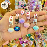 Iridescent Shell Keychain – Mermaid Style Bag Charm 3