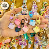 Cute Mini Bag Keychain – Quilted Purse Bag Charm 1