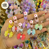 Cute Pastel Bow Keychain – Colorful Ribbon Bag Charm 2