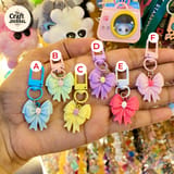 Cute Pastel Bow Keychain – Colorful Ribbon Bag Charm 2