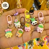 Cute Animal Flower Pot Keychain – Kawaii Figurine Bag Charm 1