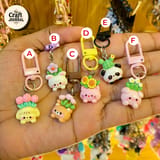 Cute Animal Flower Pot Keychain – Kawaii Figurine Bag Charm 2