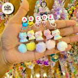 Cute Pastel Cat Plush Keychain – Kawaii Kitty Bag Charm 2